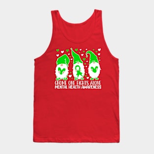 Support Mental Health Awareness Gnome One Fights Alone Tank Top